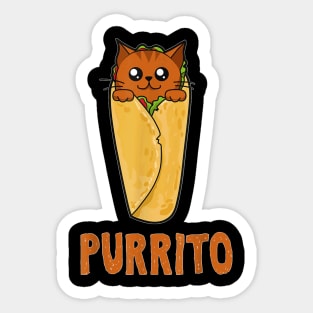 Funny Purrito Cat Pun  Mexican Burrito Food Purr Gift Sticker